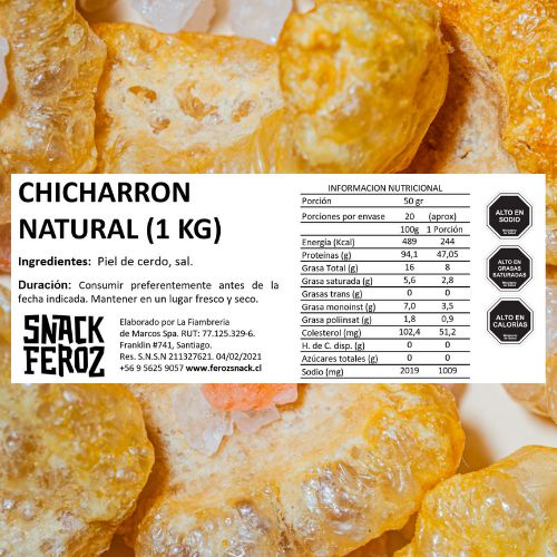 Chicharrón de Cerdo Keto-Friendly 1kg (20Ud de 50gr)