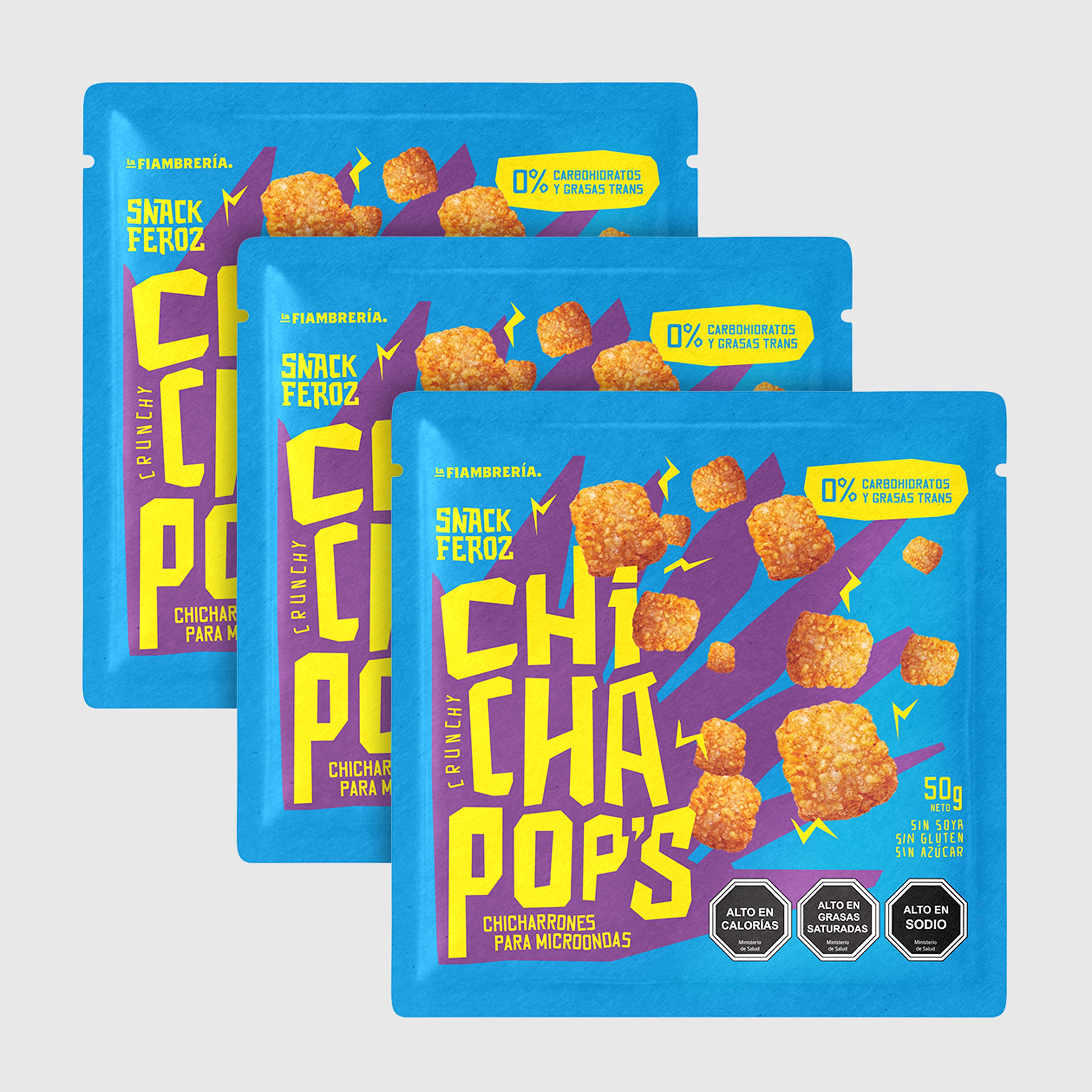 3 UND - ChichaPop’s - Chicharrones para Microondas