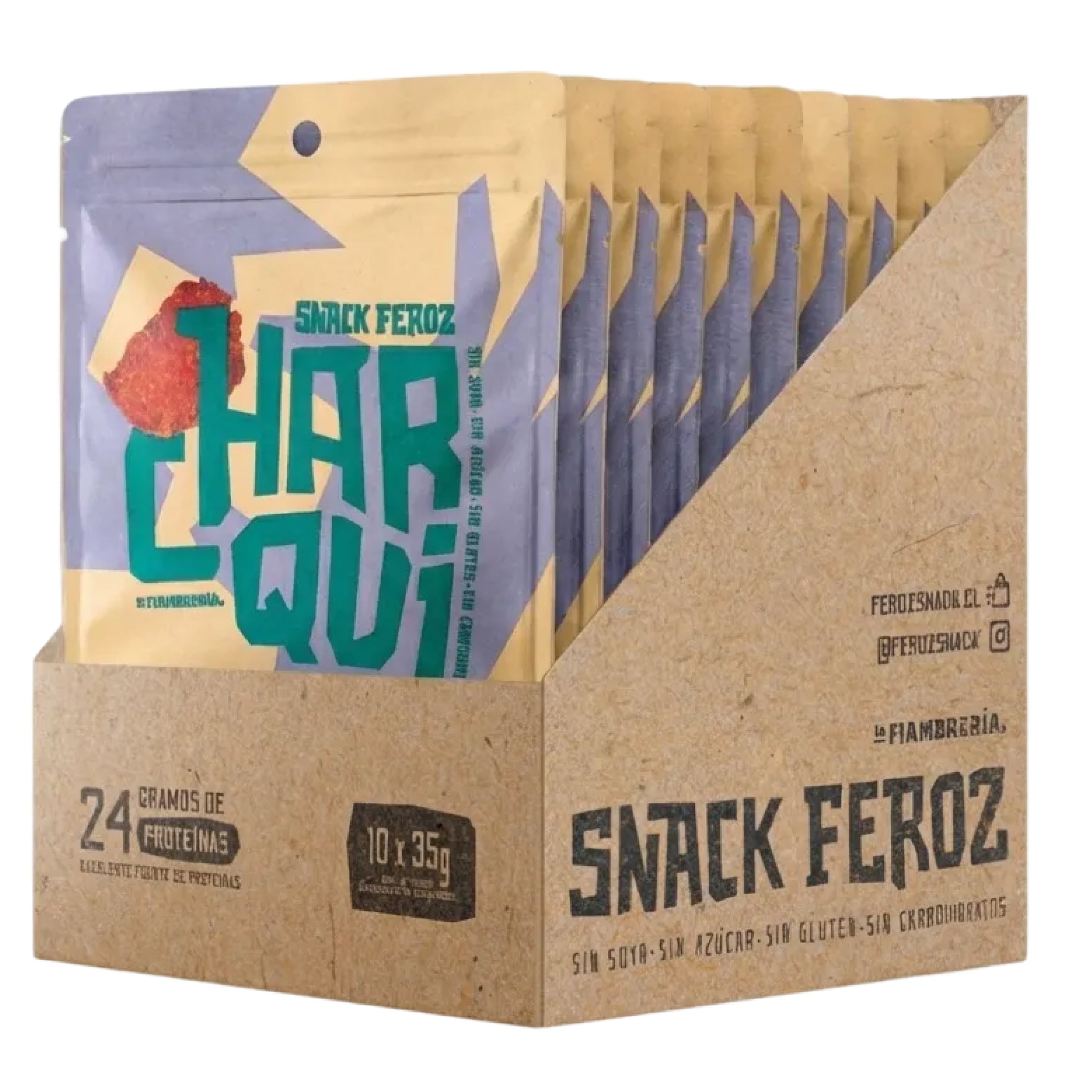 Box de charqui de cerdo artesanal sin azúcar 10 unidades