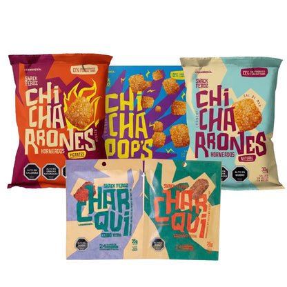 Kit probador Feroz Snack con selección de snacks sin azúcar y comida real