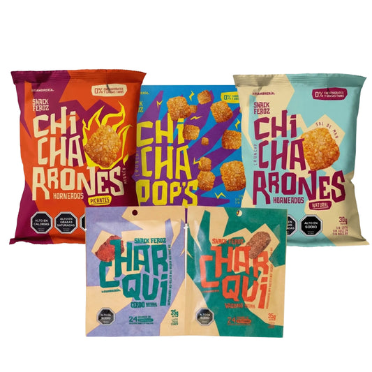 Kit probador Feroz Snack con selección de snacks sin azúcar y comida real